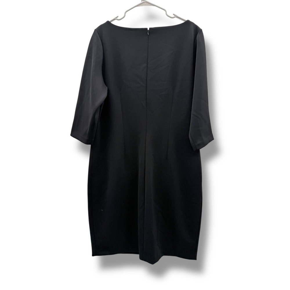 Calvin Klein Women's Black Sheath Dress 18W 3/4 Sleeve Cutout Neckline‎ - Picture 2 of 6